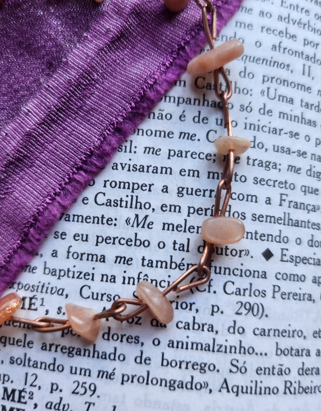 Pulsera de piedra sol y cobre