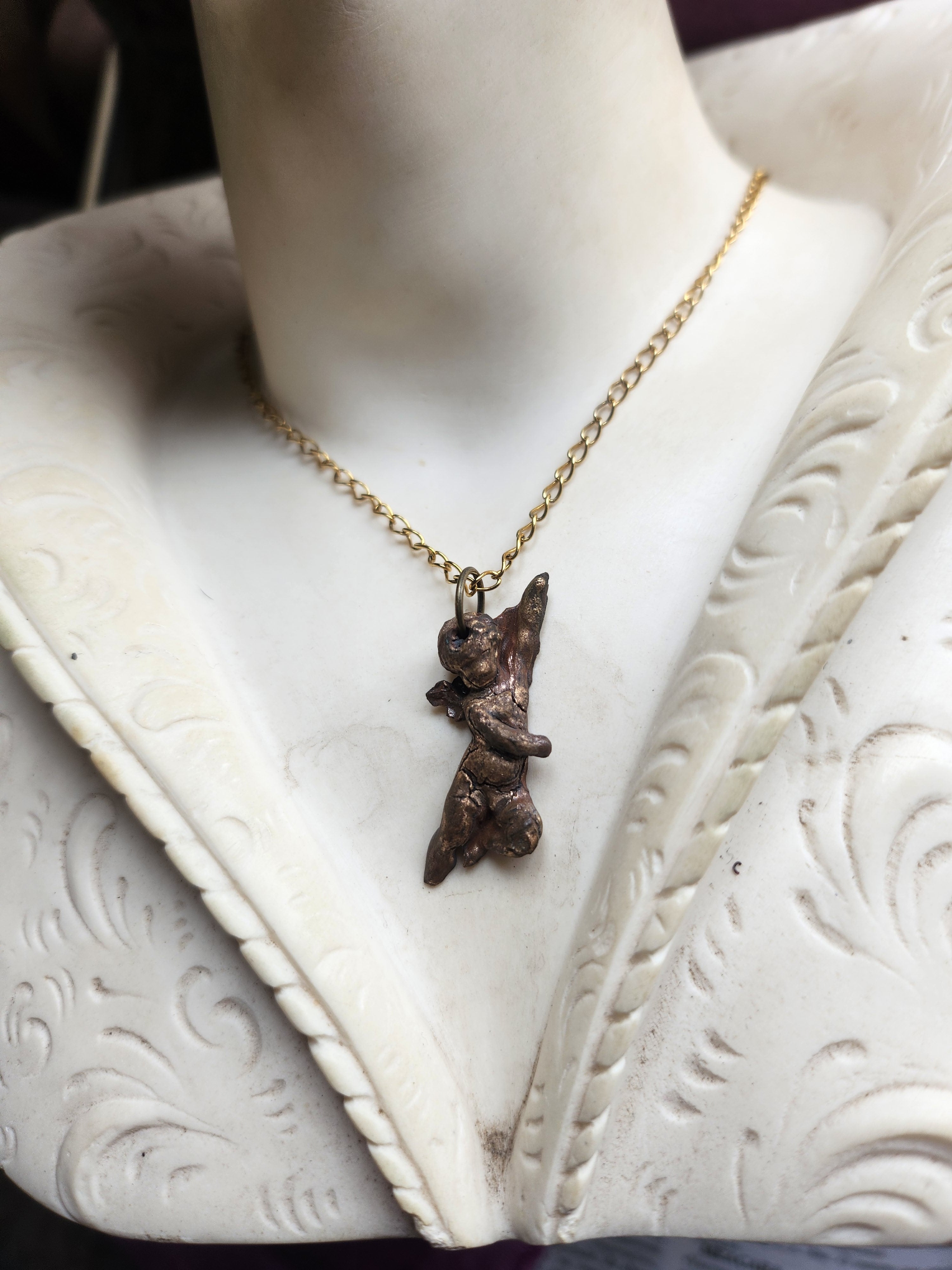 Echoes Of Heaven Collection- Handmade Bronze Angel Pendant