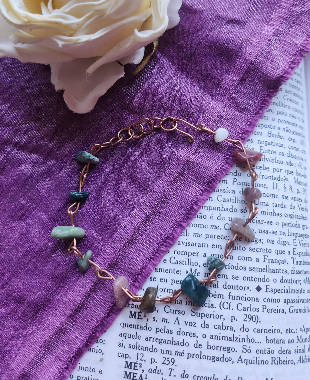 Pulsera de jaspe indio y cobre