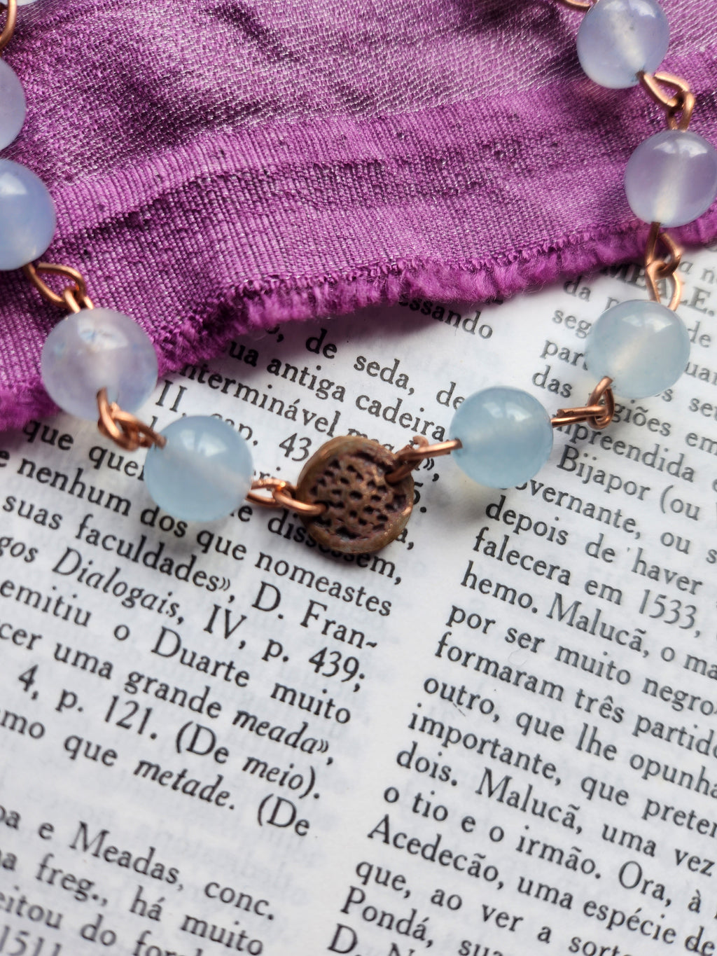 Pulsera Artesanal de Aguamarina y Cobre